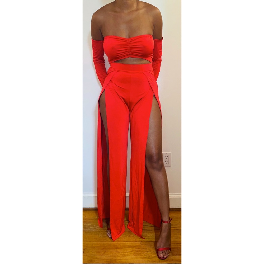 Fovever 21 Off The Shoulder Cutout Jumpsuit